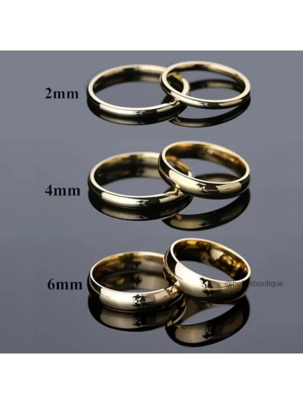 Tungsten Carbide Wedding Band Ring 2mm 4mm 6mm Gold Silver High Polish Comfort